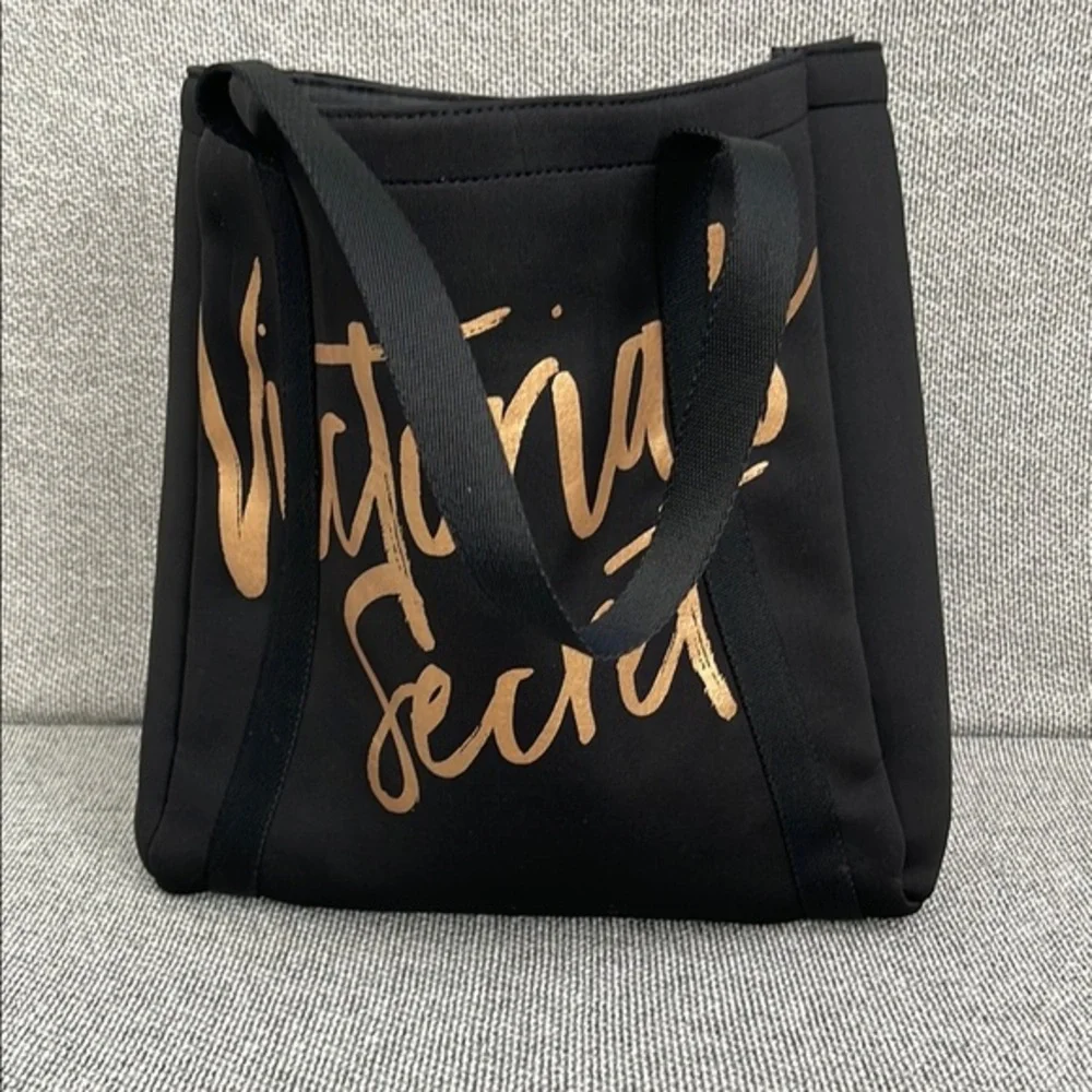 Victoria's Secret Black and Gold Tote Bag